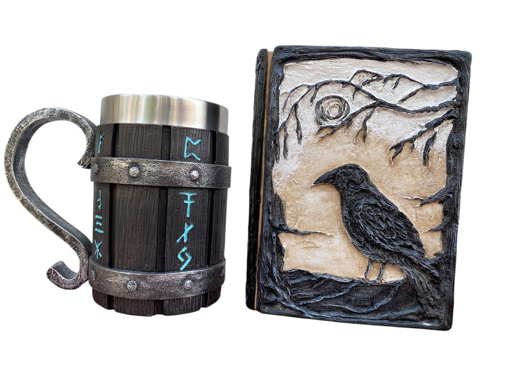 Подарочный набор Кружка 3D Скандинавские Руны и Блокнот 3D «Тень Ворона» Киев - изображение 1