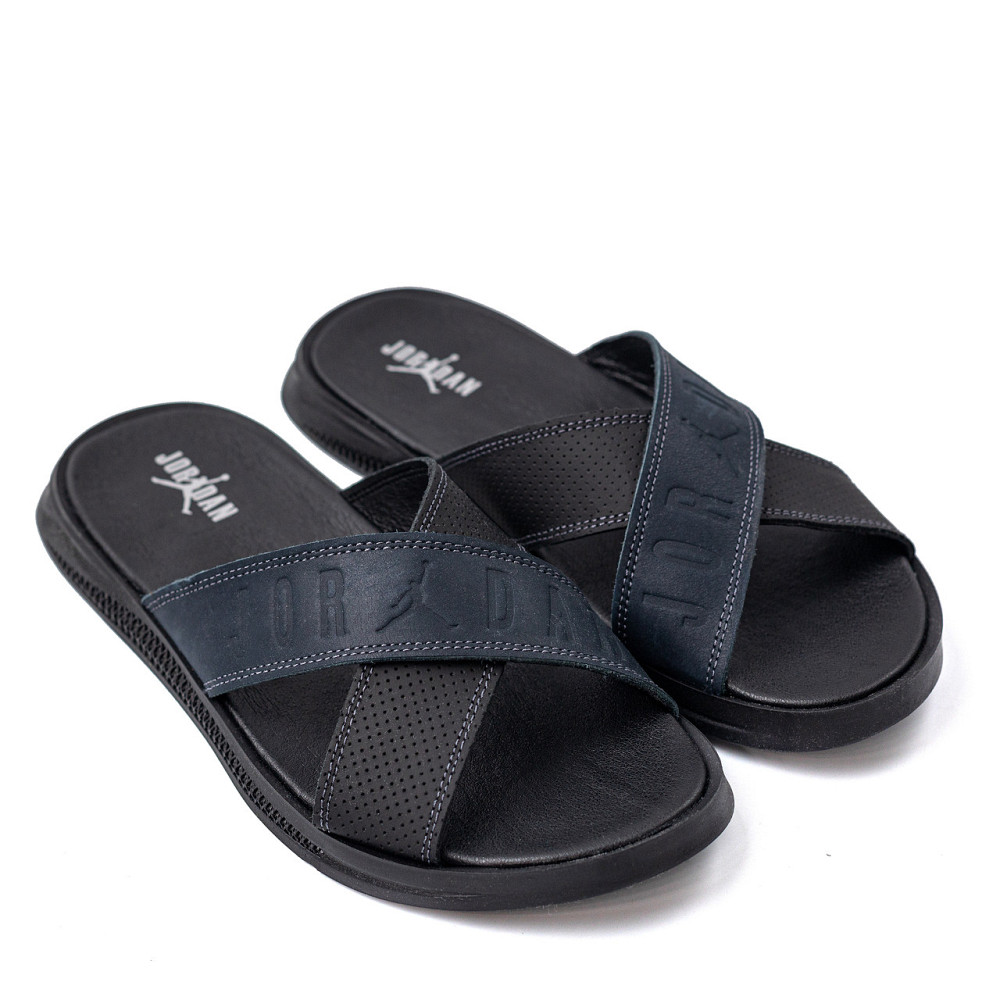 Мужские кожаные  летние шлепанцы-сланцы Jordan Киев - изображение 4