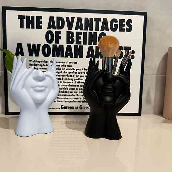 Ваза-органайзер «Art Body» для цветов, косметики, канцелярии 17см черная Одесса