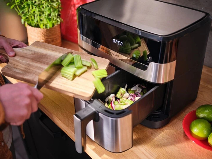 Мультипечь Tefal Dual Easy Fry&Grill Air Fryer EY905D10 8.3 л 2700 Вт серебристая Киев - изображение 5