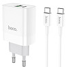 СЗУ Hoco C80A Rapido PD20W+QC3.0 (1USB-A/1C) + кабель Type-C to Type-C Херсон