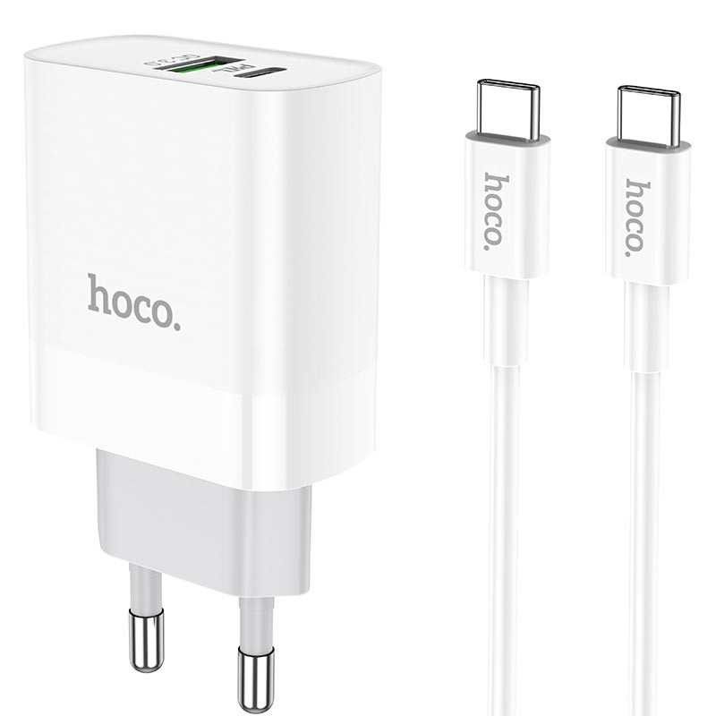 СЗУ Hoco C80A Rapido PD20W+QC3.0 (1USB-A/1C) + кабель Type-C to Type-C Херсон - изображение 1