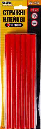 Стержни клеевые MASTERTOOL 11.2х200 мм 12 шт красные 42-1158 Харків
