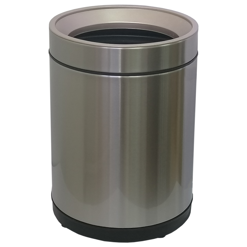 Ведро для мусора JAH 10 л круглое серебряный металлик без крышки с внутренним ведром Киев - изображение 1