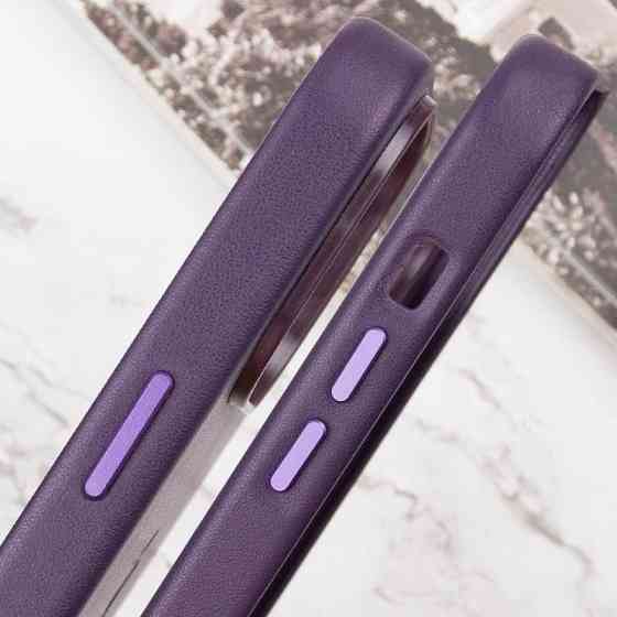 Кожаный чехол Leather Case (AAA) with MagSafe and Animation для Apple iPhone 15 (6.1") Херсон