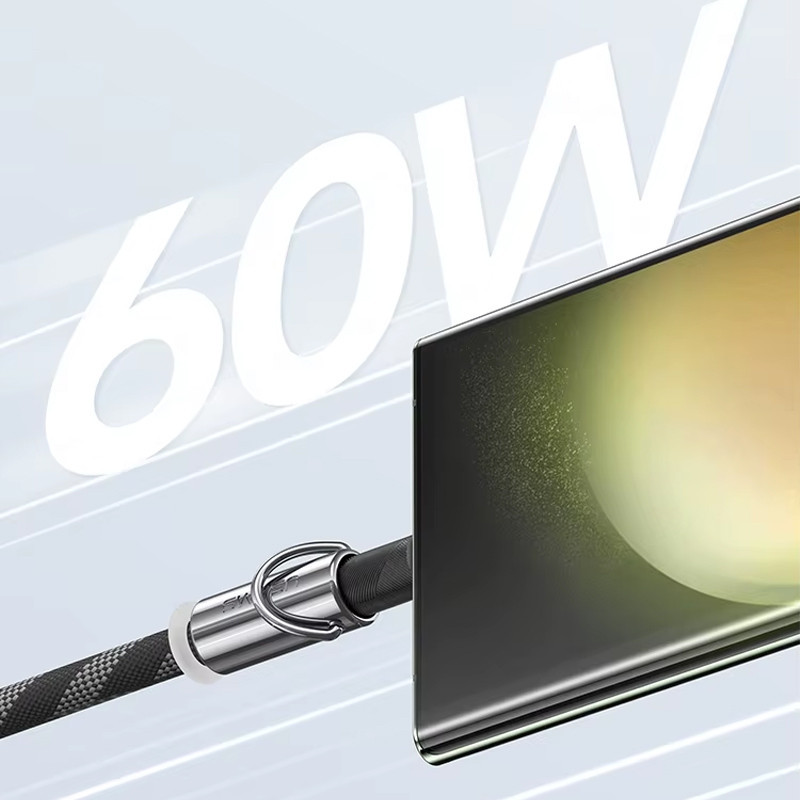 Дата кабель-шнурок Usams US-SJ745 Type-C to Type-C 60W (1.2m) Херсон - изображение 6