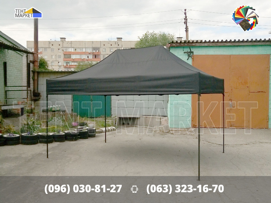 Шатер розсувний 4,5х3 Heavy Line Quality Чорний. Шатри розсувні намети палатки виготовлення тенти Запорожье - изображение 1