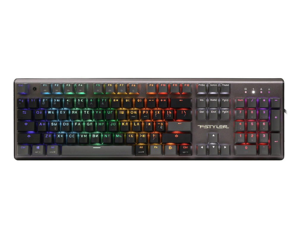 Клавиатура компьютерная проводная A4Tech Fstyler FS100(StoneBlack) черная Київ - зображення 2