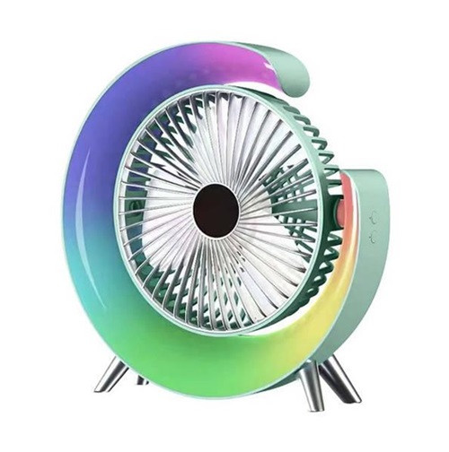 Вентилятор настольный бесшумный с подсветкой RGB Fan Colorful Desktop 19029 мятный Киев - изображение 7