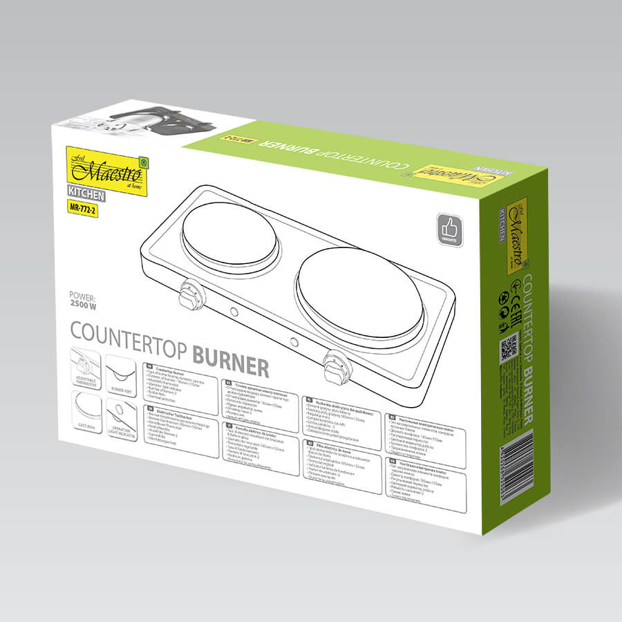 Плита электрическая настольная Maestro MR-772-2 2000 вт Київ - зображення 4