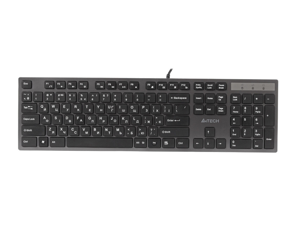 Клавиатура компьютерная проводная A4Tech KV-300HUSB(Grey+Black) серая с черным Київ - зображення 1