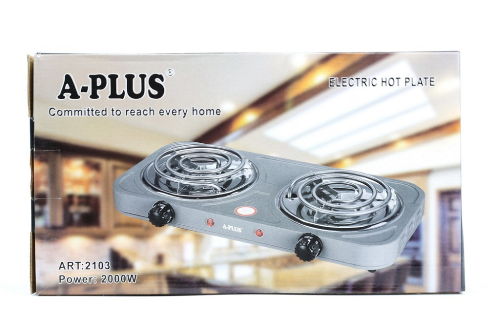 Электроплита A-Plus AP-2103-GRAY 2000 Вт серая Київ - зображення 2
