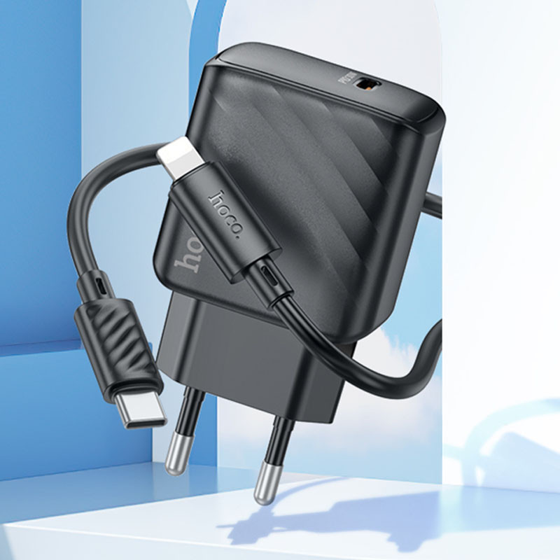 СЗУ Hoco CS22A Value PD30W (1USB-C) + кабель Type-C to Lightning Херсон - зображення 4