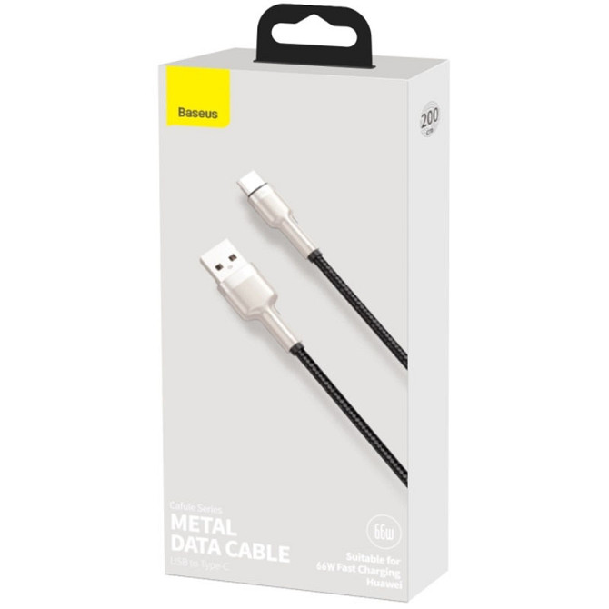 Дата кабель Baseus Cafule Metal Data USB to Type-C 66W (2m) (CAKF0002) Херсон - изображение 5