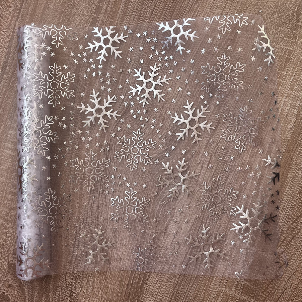 Дорожка новогодняя Leeseph Снежинки 28*275 см серебро Одеса - зображення 8