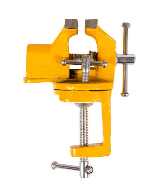 Тиски слесарные поворотные MASTERTOOL 70 мм крепления на струбцине 07-0203 Харків - зображення 3