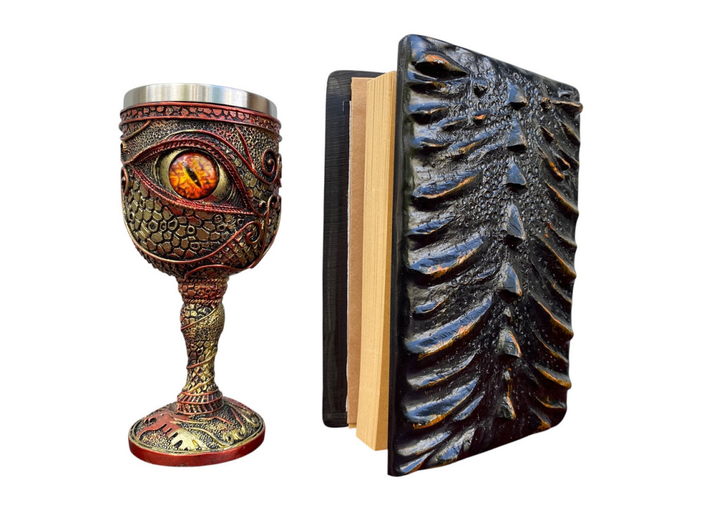 Подарочный набор Бокал 3D Глаз Orange и Блокнот 3D «Жар Сердца Дракона» Київ - зображення 2