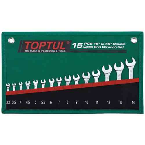 Набор ключей рожковых TOPTUL 15 шт. 3,2-14мм 15°х75° GRAJ1501 Харків