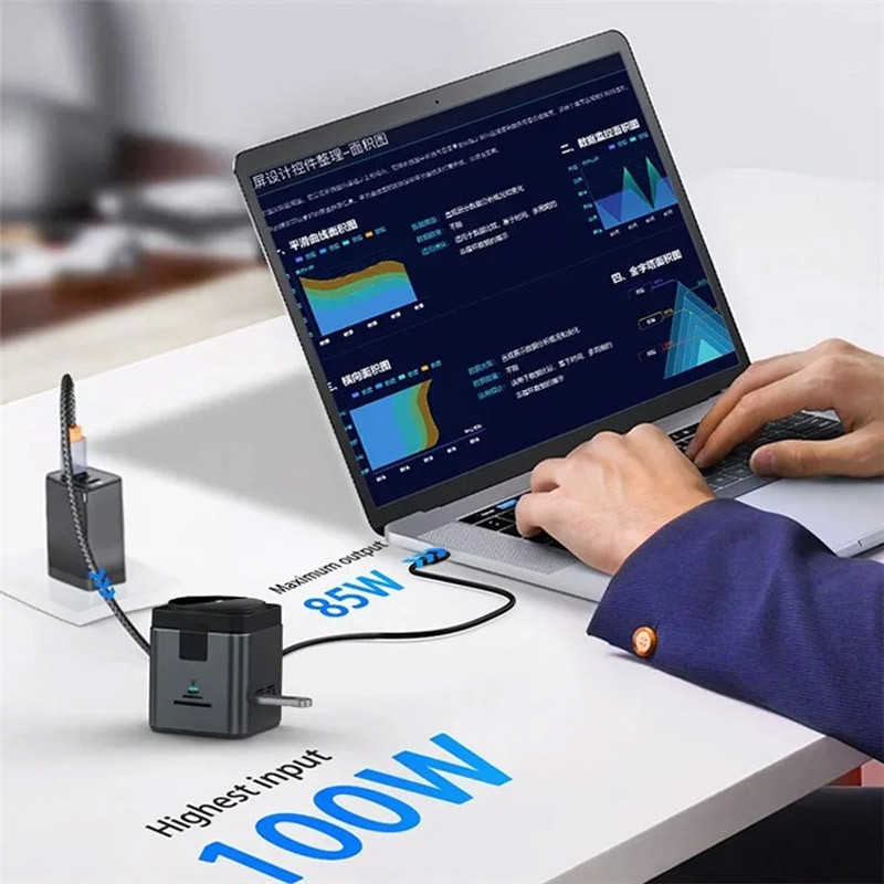 БЗУ + HUB WIWU Wi-W025 Cube 9in1 USB-C Херсон - изображение 3