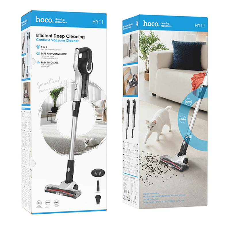 Беспроводной аккумуляторный пылесос Hoco HY11 with roller brush Херсон - зображення 5