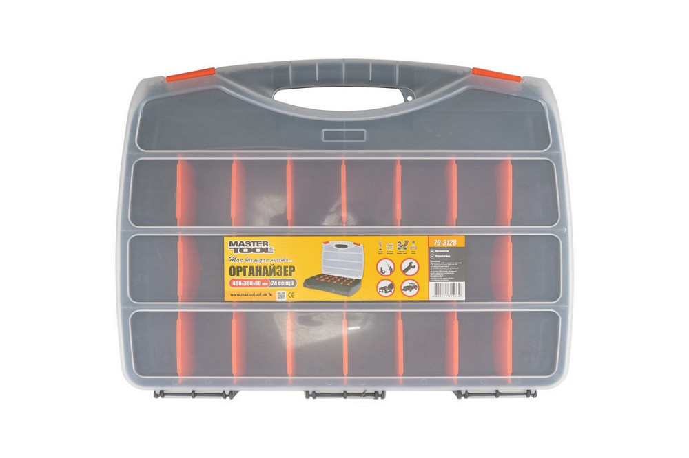 Органайзер MASTERTOOL с ручкой 19" 480х380х80 мм 24 секции 79-3128 Харьков - изображение 1