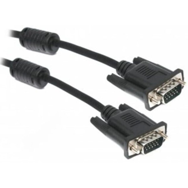 Кабель Maxxter VGA-VGA (M/M) HD15M/HD15M 3+9C з 2-ма фер. кільцями 1,8 м Black (V-PVGA-6) (Код товар Харків - зображення 1