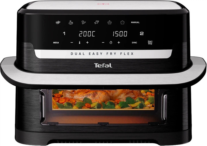 Мультипечь Tefal Dual Easy Fry Flex EY9228E0 9 л 2700 Вт черная Київ - зображення 1