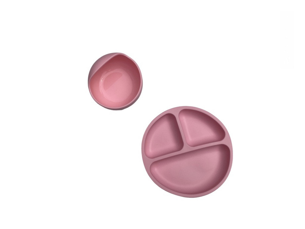 Детский силиконовый набор посуды для кормления розовый 12 предметов Киев - изображение 12