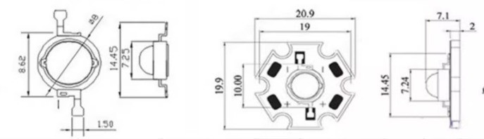 Світлодіоди надяскраві 1W Червоне світло / Red 620-625NM 2.4V 60lm / Алюмінієва підкладка led (136) Тернопіль - зображення 7