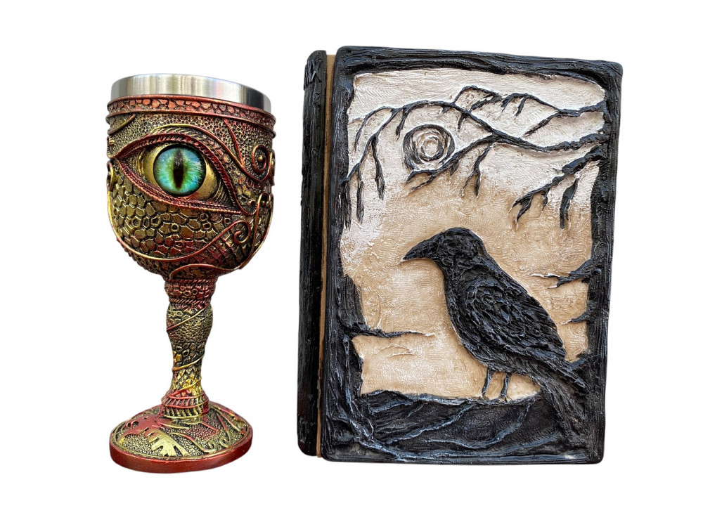 Подарочный набор Бокал 3D Глаз Зеленый и Блокнот 3D «Тень Ворона» Київ - зображення 1