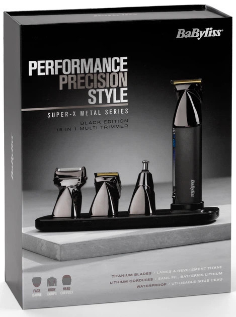 Машинка для стрижки волос в наборе Babyliss MT991E черная Київ - зображення 9