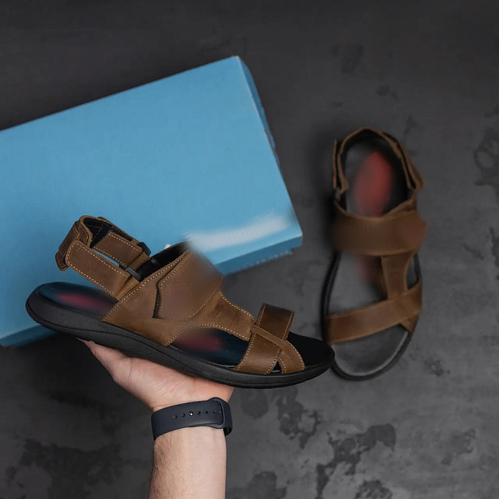 Мужские кожаные сандалии  Brown Leather Київ - зображення 8