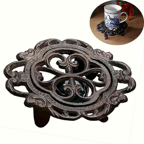 Подставка-подогреватель Leeseph из чугуна со свечой черная Одесса