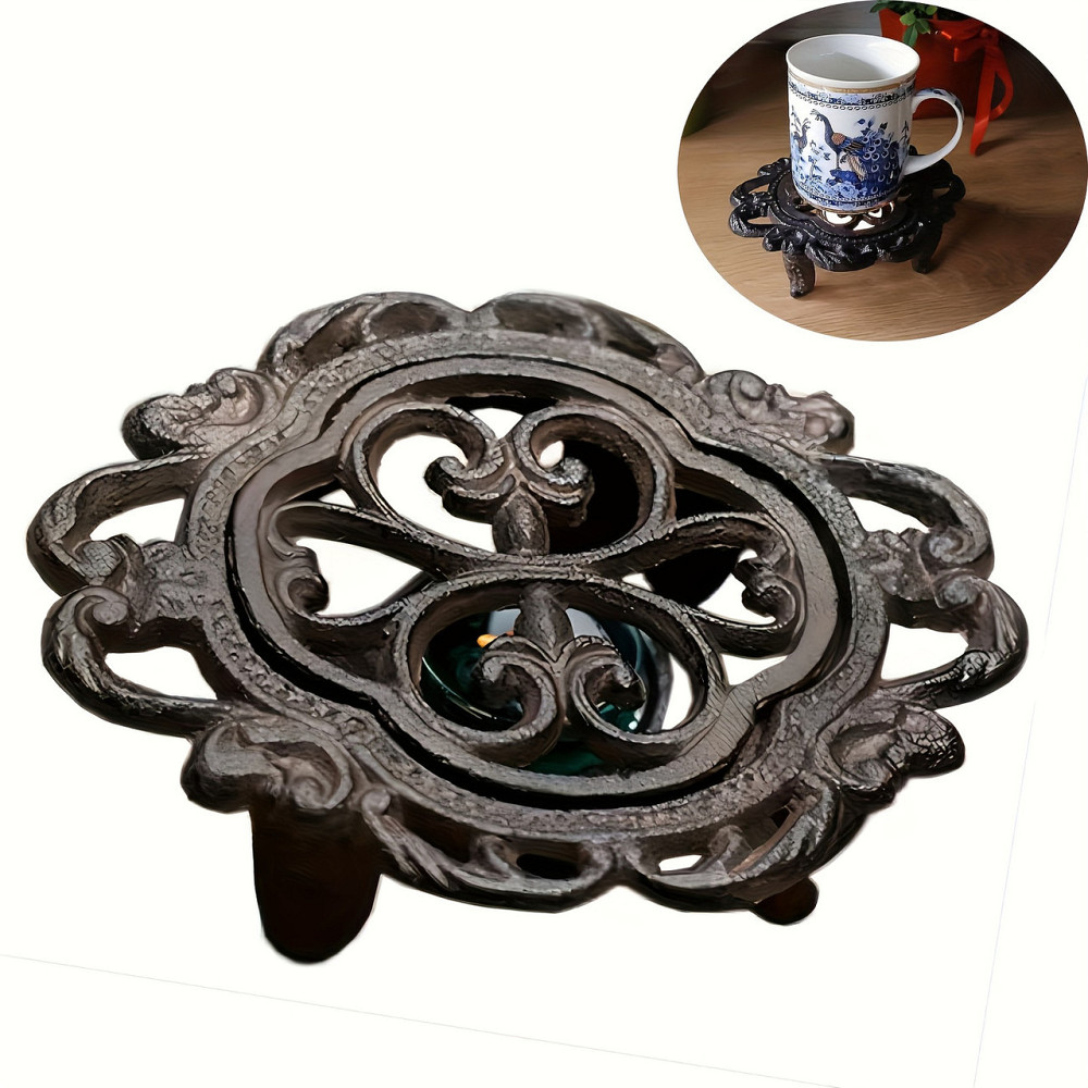 Подставка-подогреватель Leeseph из чугуна со свечой черная Одеса - зображення 1