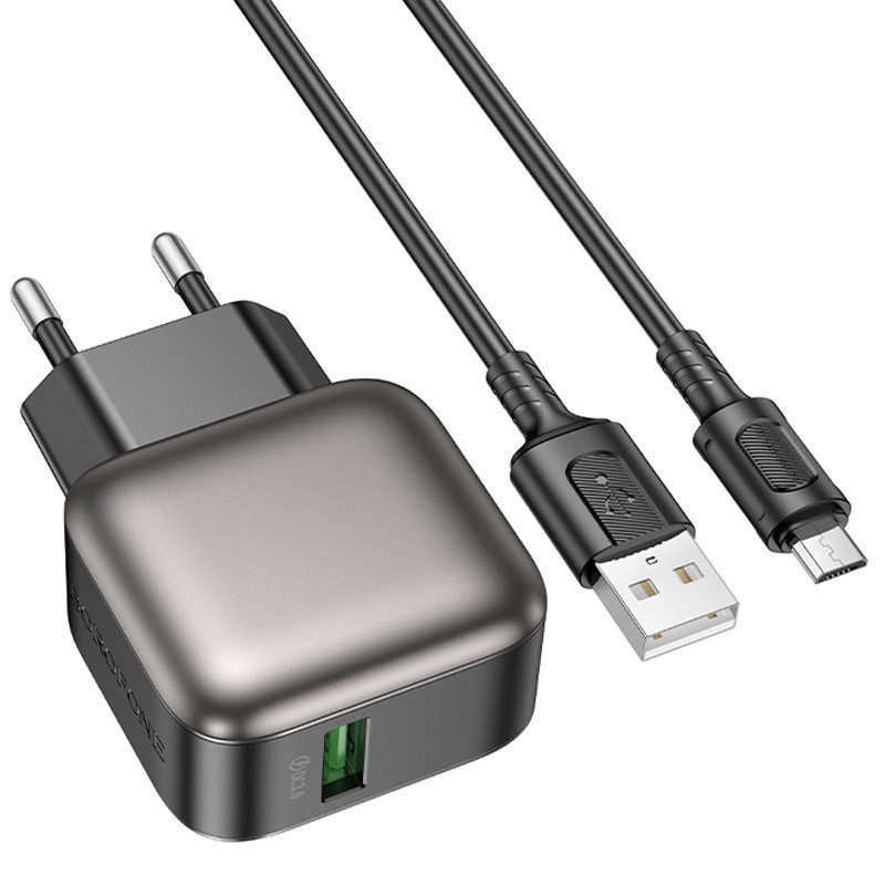 СЗУ Borofone BAS52A Absolute QC3.0 18W (1USB-A) + кабель USB to MicroUSB Херсон - изображение 4