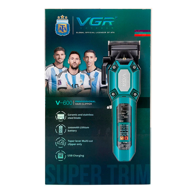 Машинка для стрижки аккумуляторная VGR V-600 GREEN 8 Вт зеленая Київ - зображення 4