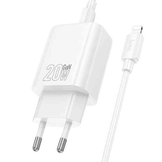 СЗУ Hoco N61 Gentle PD20W+QC3.0 (1USB-A/1C) + кабель Type-C to Lightning Херсон