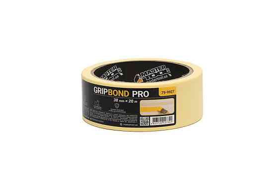Лента малярная универсальная MASTERTOOL GripBond Pro 38 мм×20 м желтая 79-9927 Харків