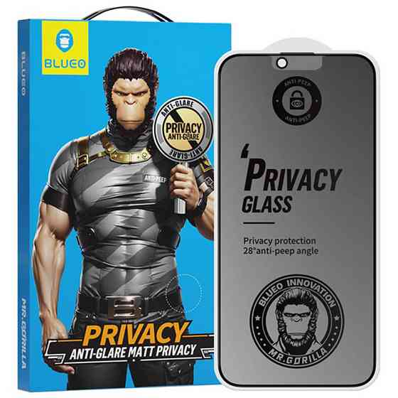 Защитное 2.5D стекло Blueo Full Cover Anti-Peep Matte для Apple iPhone 13 Pro/13/14/16e/17e (6.1") Херсон