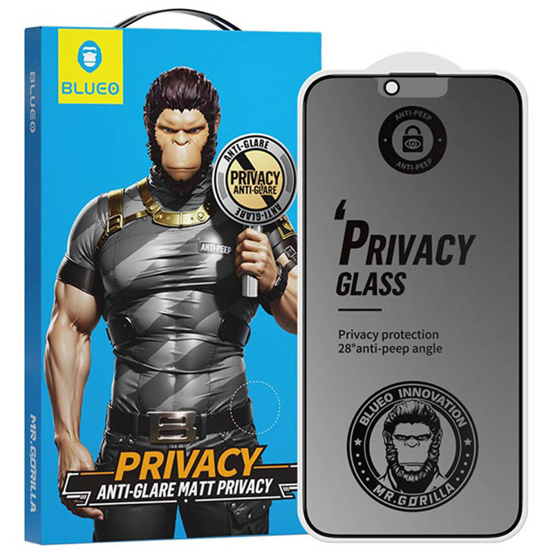 Защитное 2.5D стекло Blueo Full Cover Anti-Peep Matte для Apple iPhone 13 Pro/13/14/16e/17e (6.1") Херсон - зображення 1