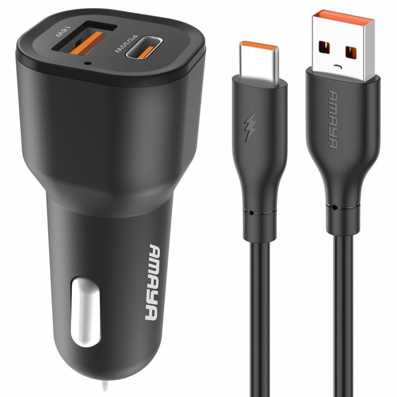 АЗУ Amaya ACC-06 PD30W+QC3.0 total 48W (1USB-A/1C) + кабель USB to Type-C Херсон - зображення 1