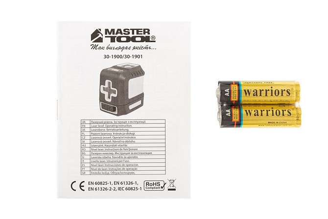 Уровень лазерный MASTERTOOL 15 м ±0.3 мм/м H110°/V110° ±4° RED/635 нм класс II IP54 ААх2 сумка 30-19 Харків - зображення 8