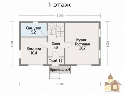 Купити дерев’яний будинок під ключ від виробника — зруб з кругляка з плануванням Одеса - зображення 4