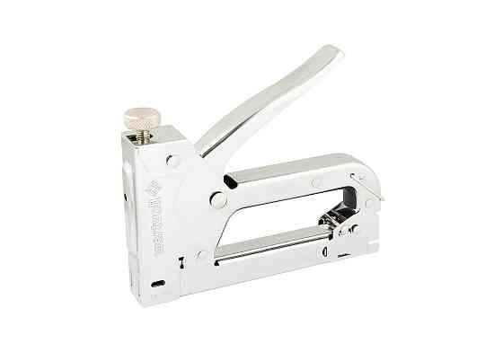 Степлер пружинный WERTVOLL скоба R53 4-14 мм, плавная регулировка силы удара, корпус металл/хром FX- Харків