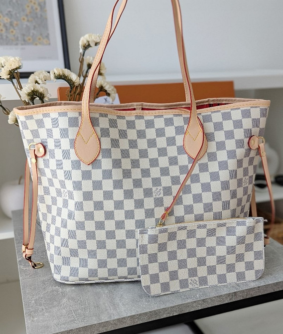 жіноча велика сумка шоппер бежева LV Louis Vuitton Neverfull AN108 Київ - зображення 1