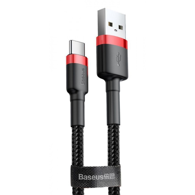 Дата кабель Baseus Cafule USB to Type-C Cable 2A (2m) (CATKLF-C) Херсон - зображення 1