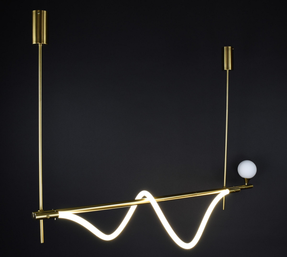 Люстра стельова LED MBJ8-1500 Латунь 40-122х30х150 см. Киев - изображение 1