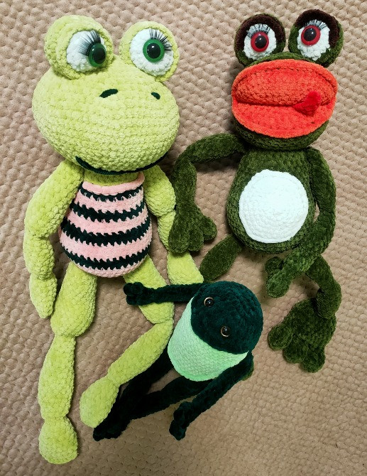 Жабка весела зелена велика м'яка в'язана іграшка 52 см плюшева сувенір ручна робота hand made Нововолинськ - зображення 6