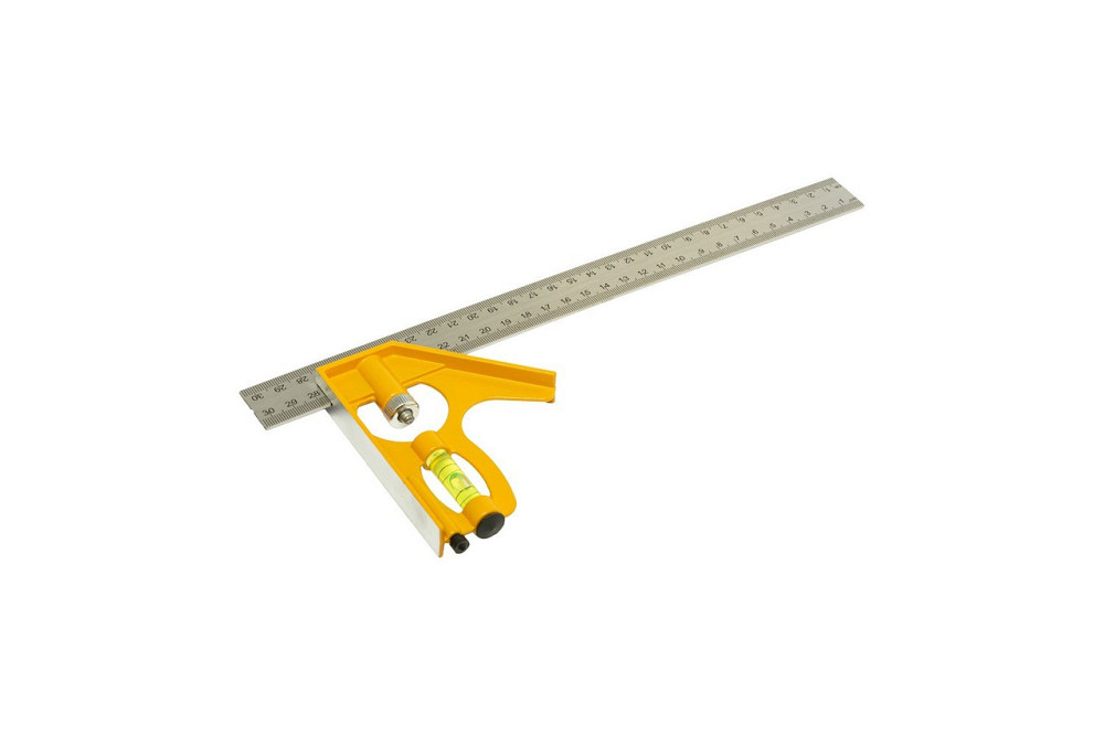 Угольник столяра комбинированный MASTERTOOL 300 мм с капсулой AL-SS 30-3510 Харьков - изображение 1