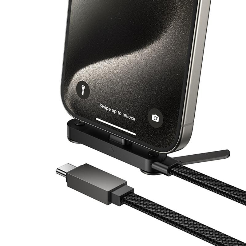 Дата кабель Hoco U150 Exquisite side plug and stand Type-C to Type-C 60W (1.2m) Херсон - изображение 6